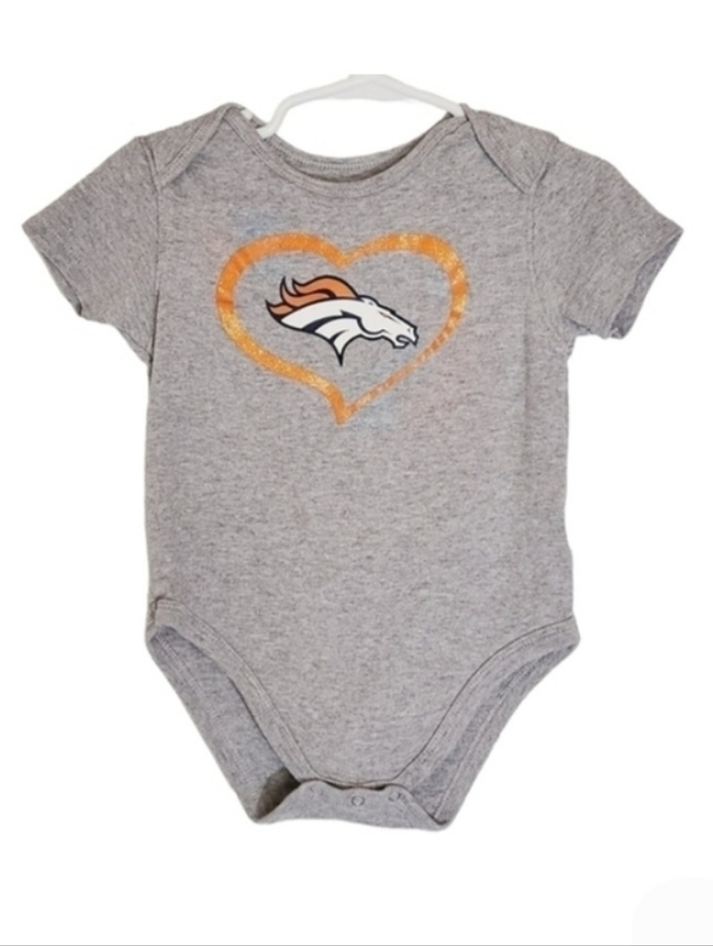 K1306 * NFL Denver Broncos Bodysuit Gray Orange Size 24M